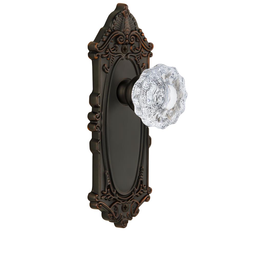 Grandeur by Nostalgic Warehouse GVCVER Privacy Knob - Grande Victorian Plate with Versailles Crystal Knob in Timeless Bronze